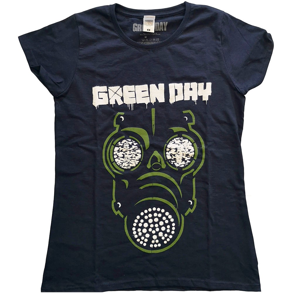 Green Day - Green Mask Ladies T-shirt - Blue